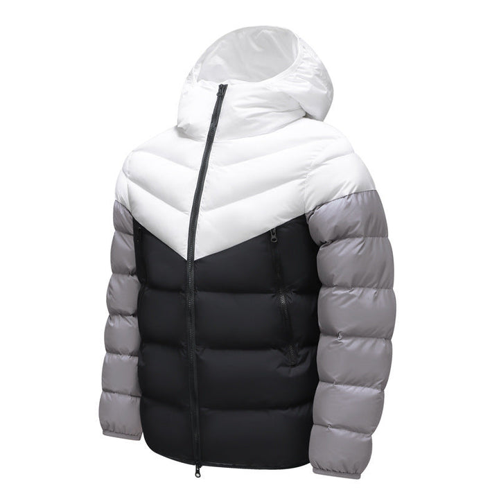 Chevron Hooded Puffer Jacket | Modern Winter Wear