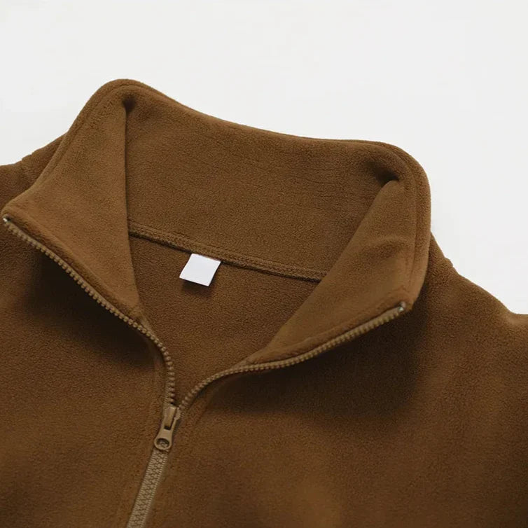 Serelinne  Zip-Up Fleece Jacket | Casual Athleisure Layer