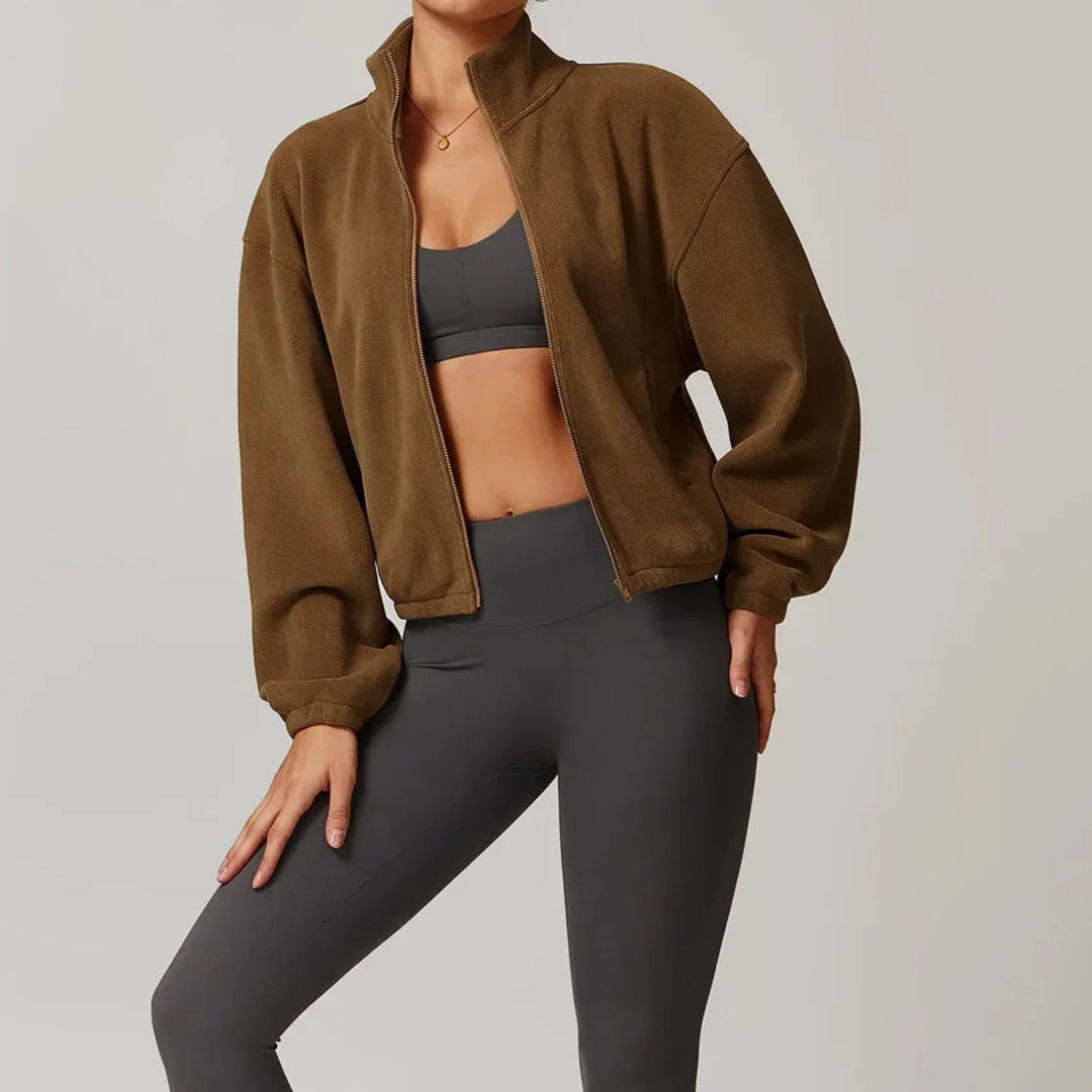 Serelinne  Zip-Up Fleece Jacket | Casual Athleisure Layer