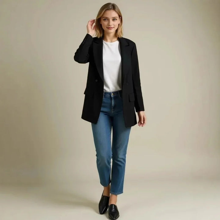 Women’s Double-Breasted Blazer | Modern Structured Layering