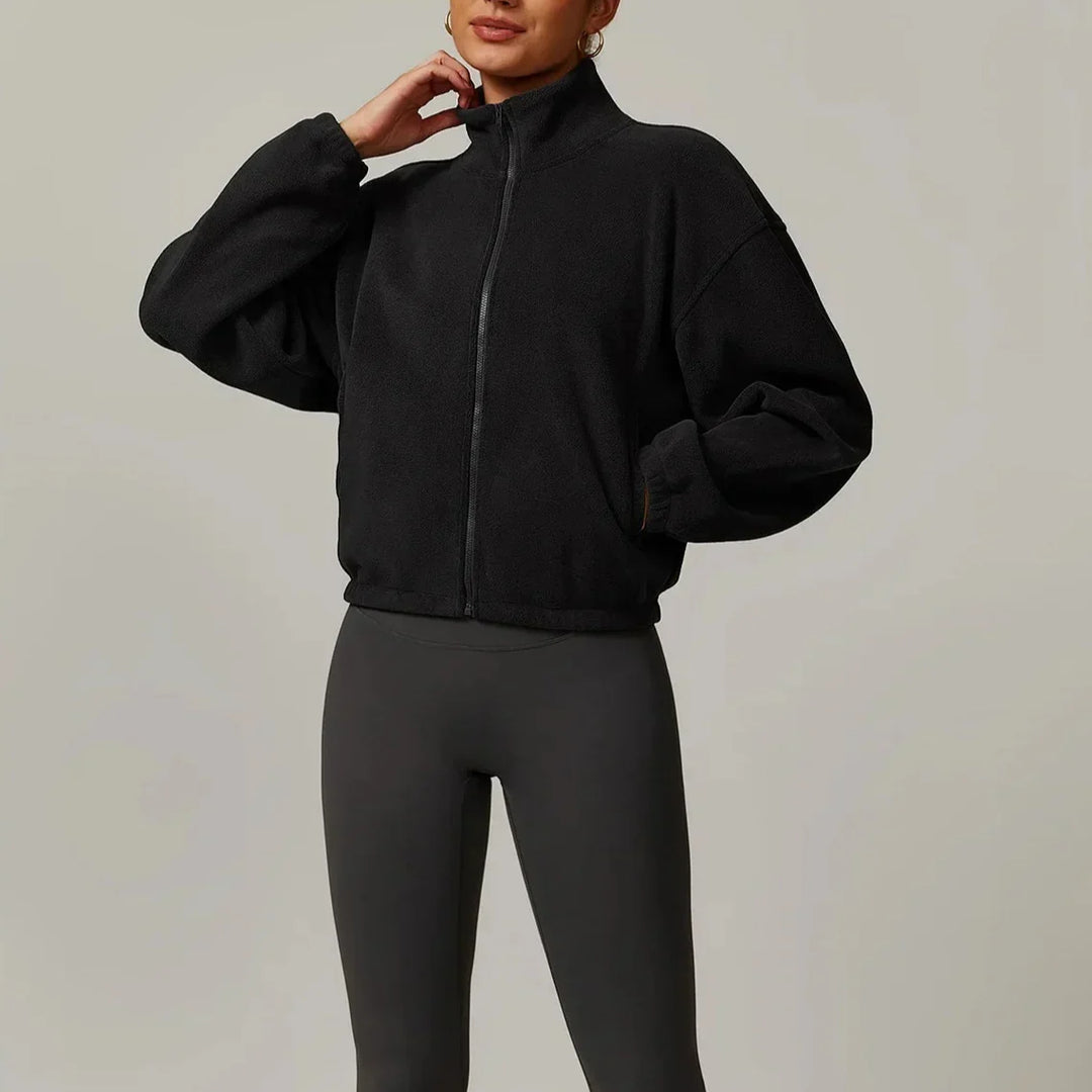 Serelinne  Zip-Up Fleece Jacket | Casual Athleisure Layer