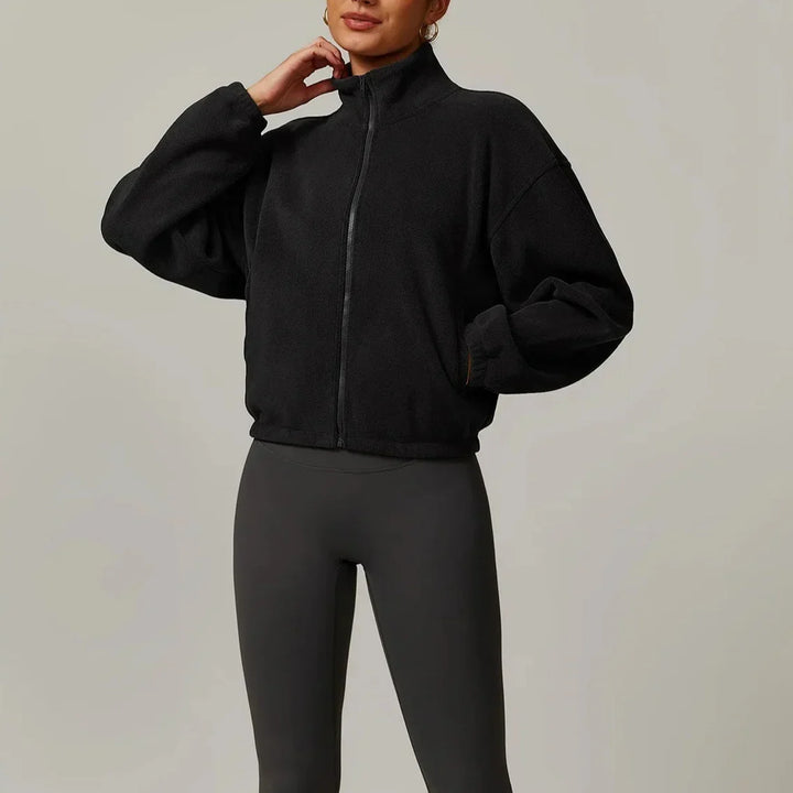 Serelinne  Zip-Up Fleece Jacket | Casual Athleisure Layer