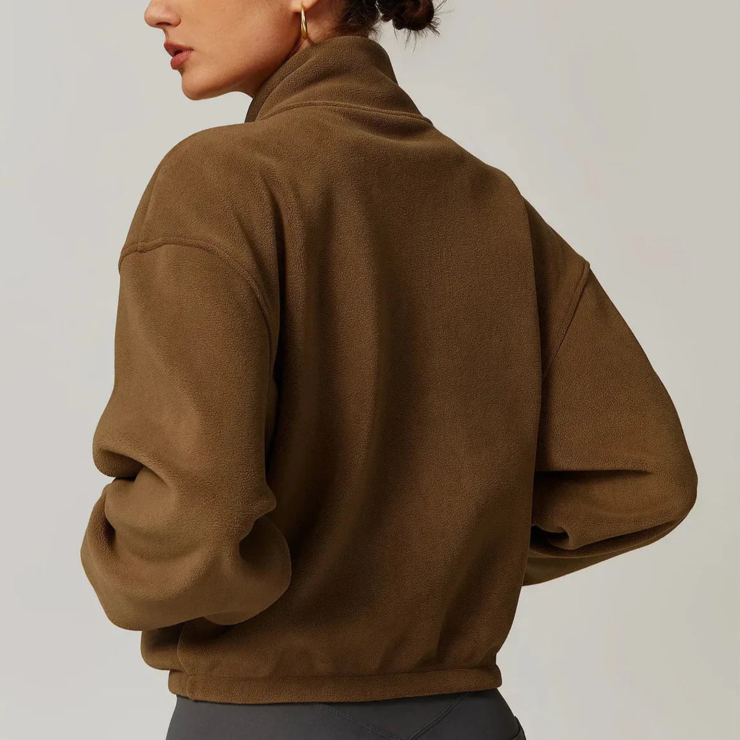 Serelinne  Zip-Up Fleece Jacket | Casual Athleisure Layer