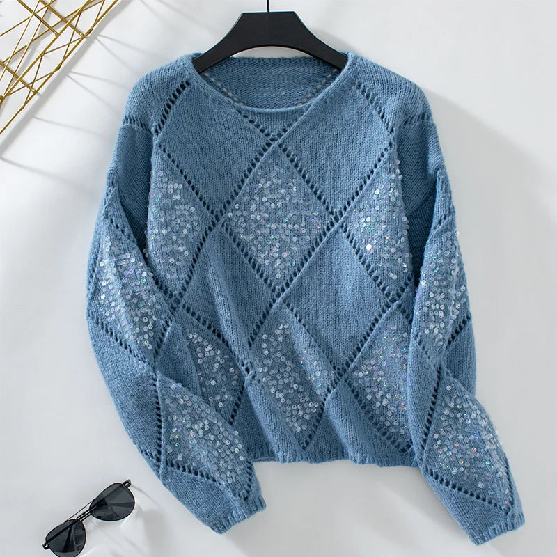 Selice Sequin Knit Jumper | Women’s Chic Evening Knitwear