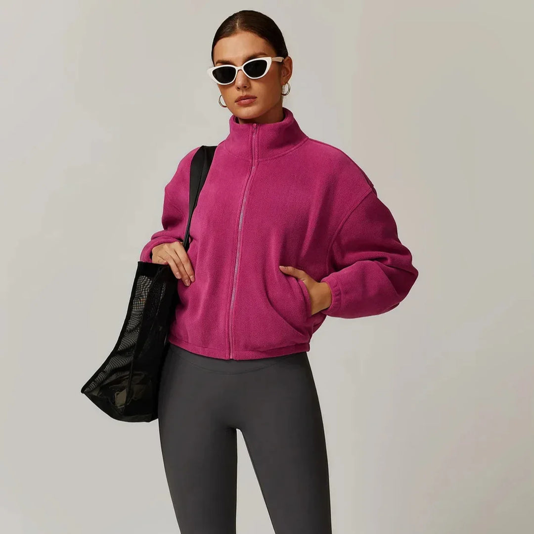 Serelinne  Zip-Up Fleece Jacket | Casual Athleisure Layer