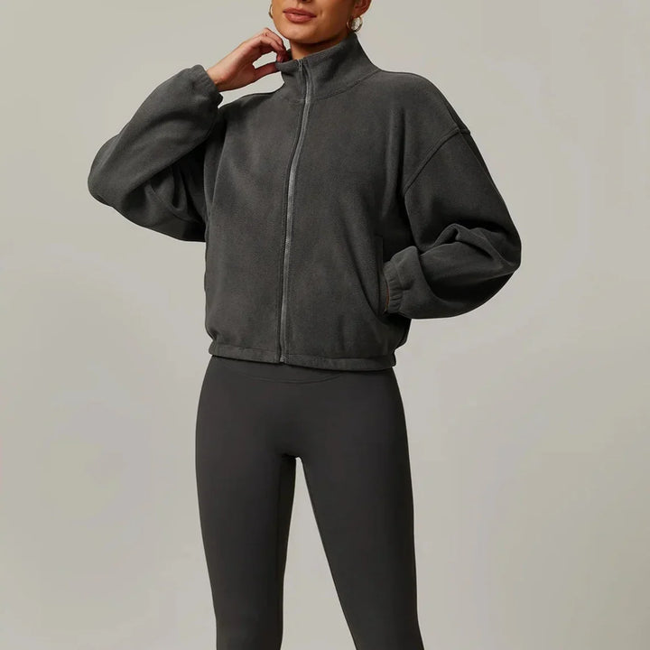 Serelinne  Zip-Up Fleece Jacket | Casual Athleisure Layer