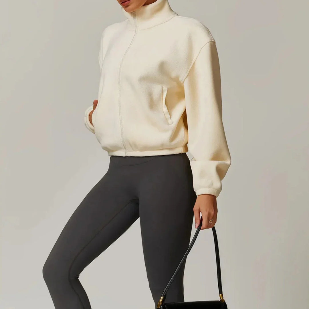 Serelinne  Zip-Up Fleece Jacket | Casual Athleisure Layer