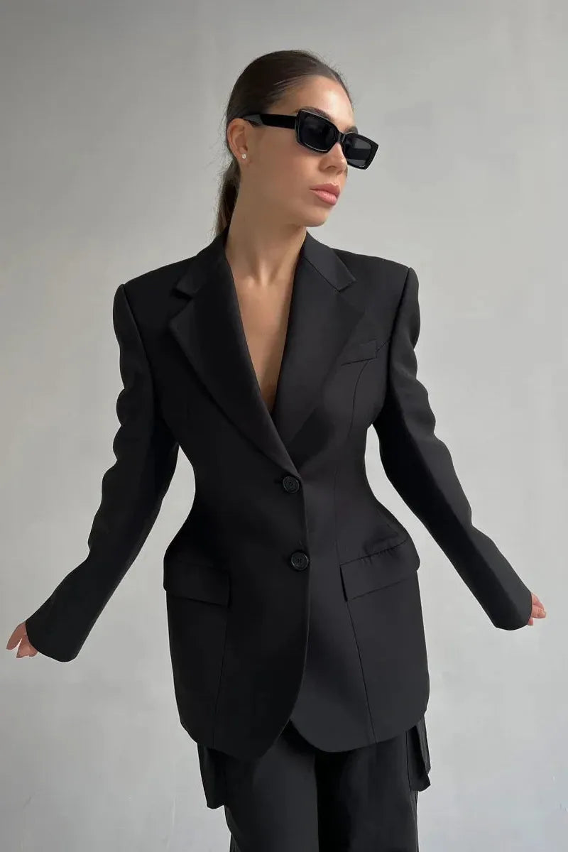 Sculpted Waist Blazer | Elegant Contoured Fit