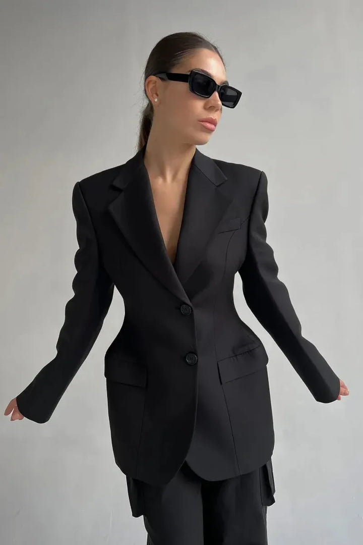 Sculpted Waist Blazer | Elegant Contoured Fit