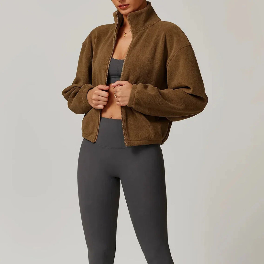 Serelinne  Zip-Up Fleece Jacket | Casual Athleisure Layer