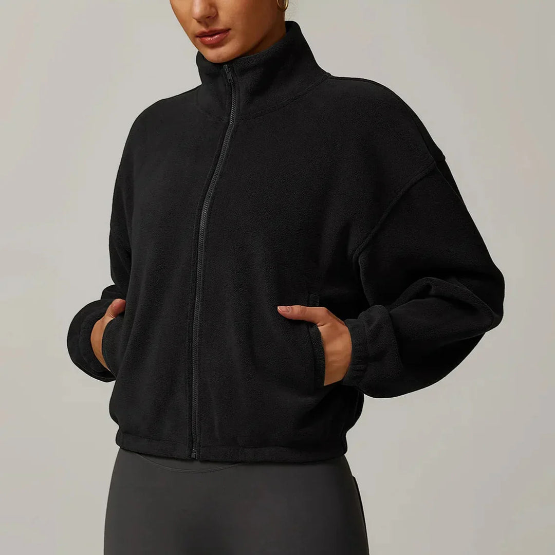 Serelinne  Zip-Up Fleece Jacket | Casual Athleisure Layer