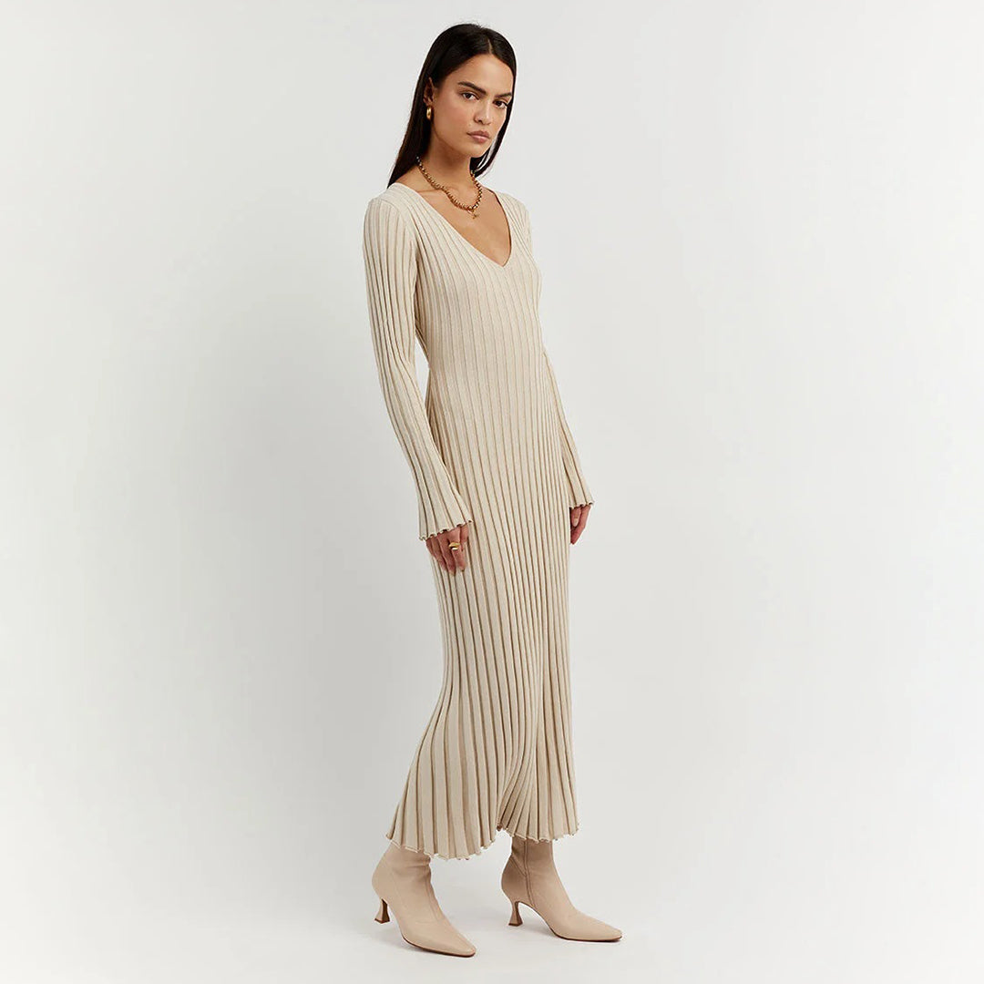 Marlise Ribbed Knit Dress | Modern Evening Silhouette