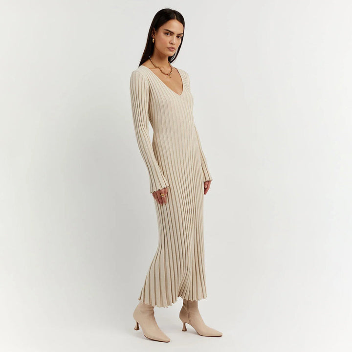 Marlise Ribbed Knit Dress | Modern Evening Silhouette