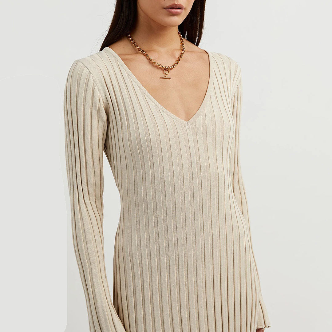 Marlise Ribbed Knit Dress | Modern Evening Silhouette