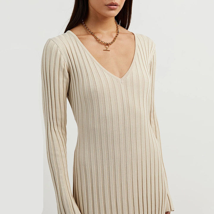 Marlise Ribbed Knit Dress | Modern Evening Silhouette