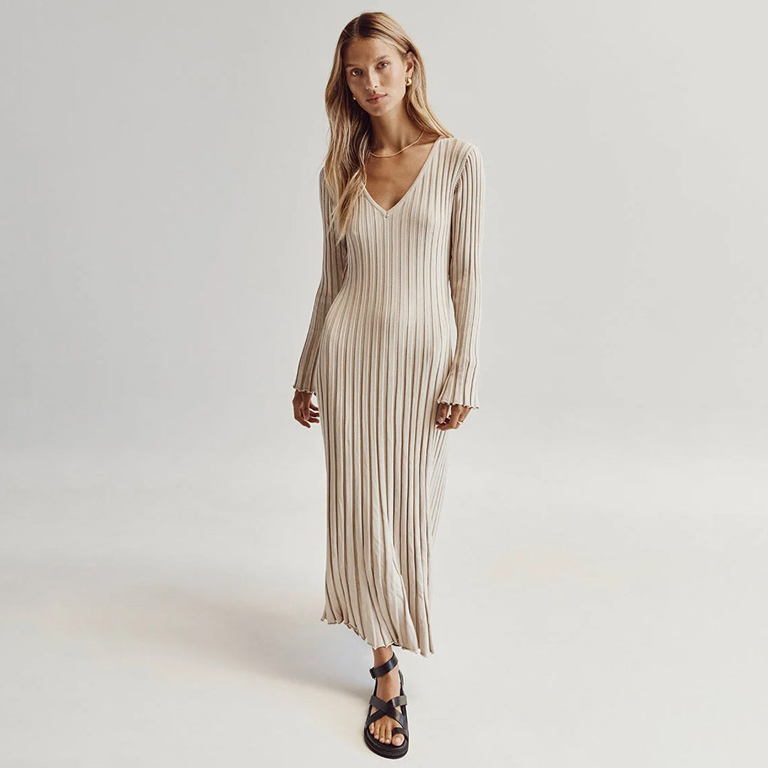 Marlise Ribbed Knit Dress | Modern Evening Silhouette