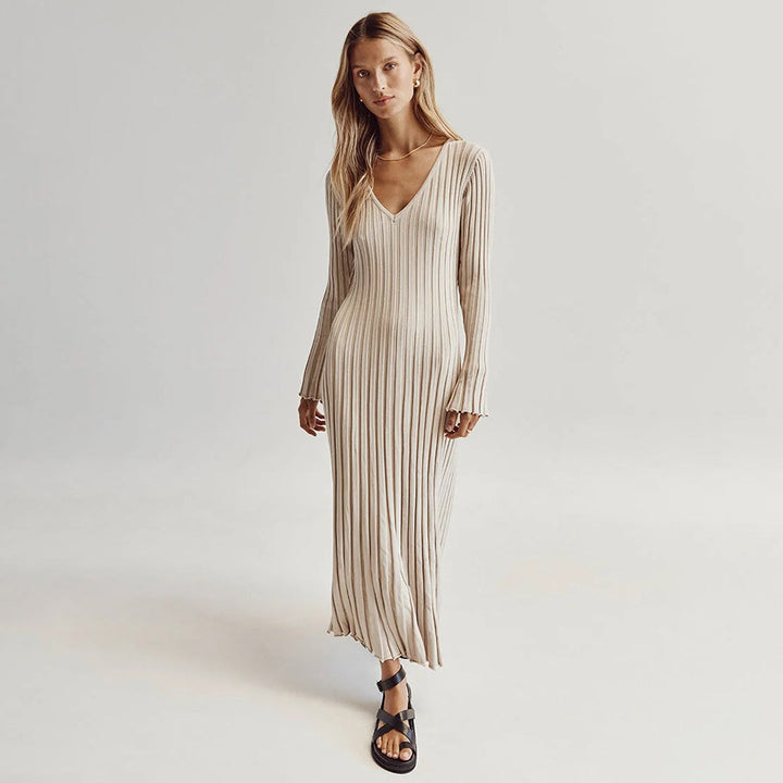 Marlise Ribbed Knit Dress | Modern Evening Silhouette