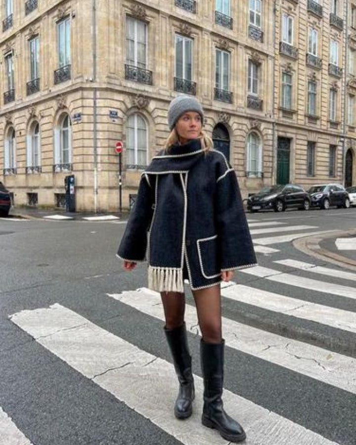 Contrast Trim Coat | Modern Statement Outerwear