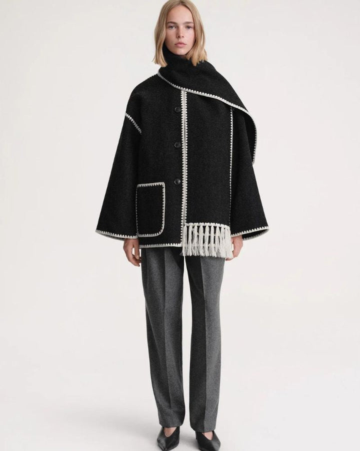 Contrast Trim Coat | Modern Statement Outerwear
