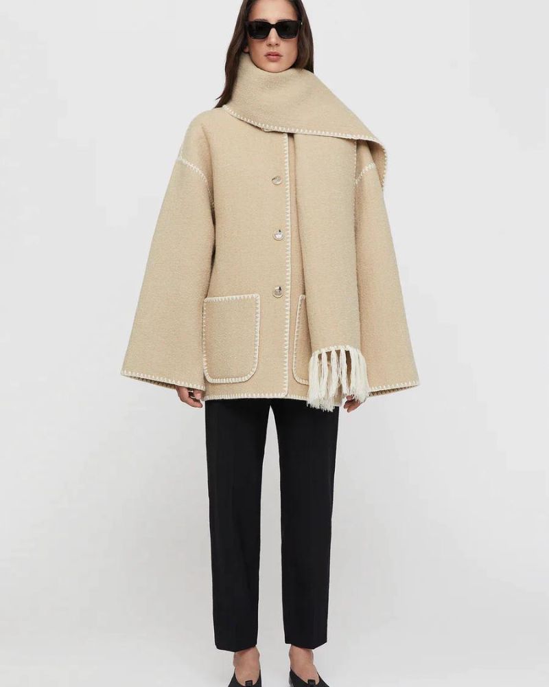 Contrast Trim Coat | Modern Statement Outerwear