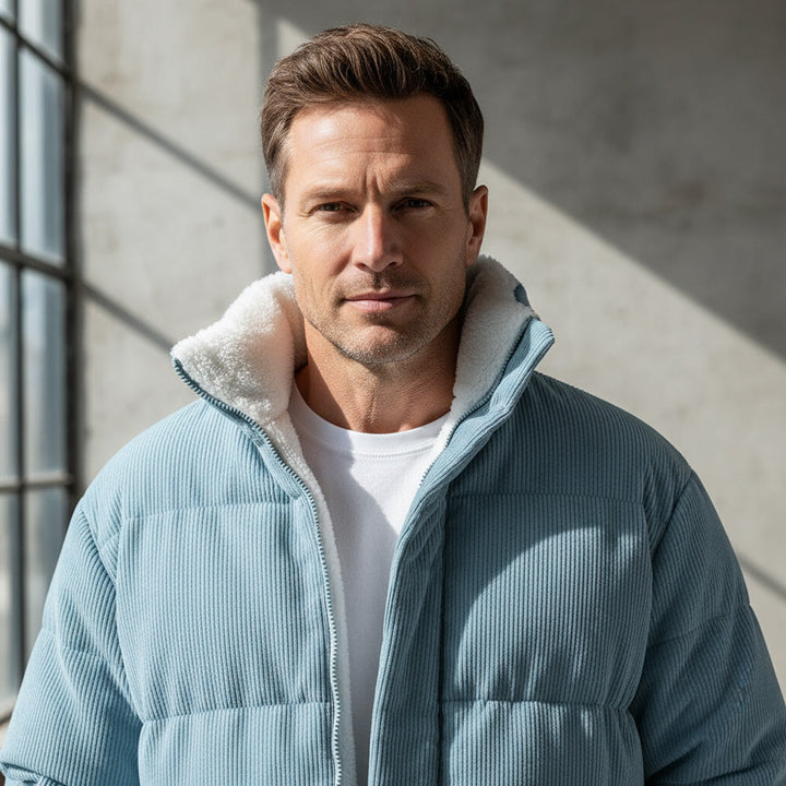 Corduroy Puffer Jacket | Men’s Casual Cold-Weather Layer