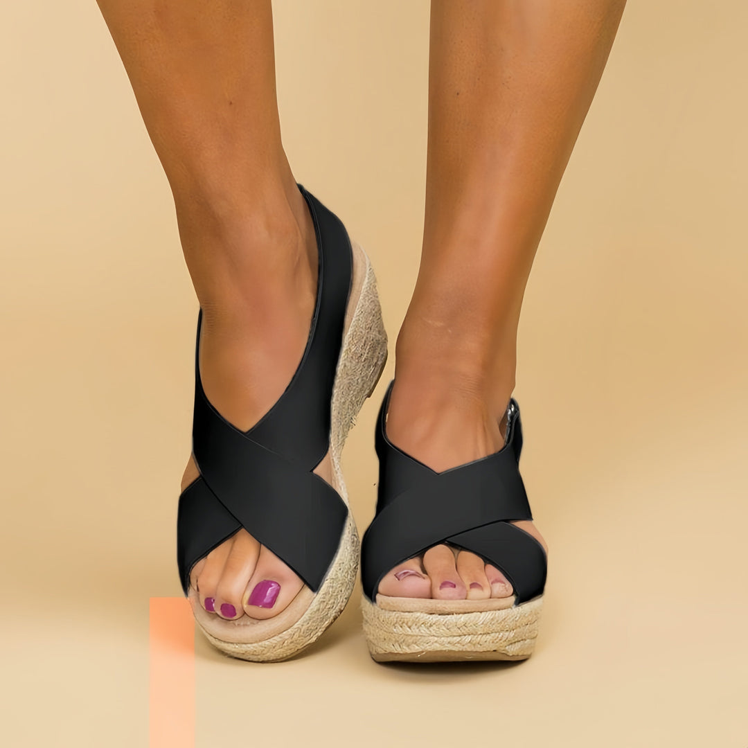Women’s Cross Strap Espadrille Wedges