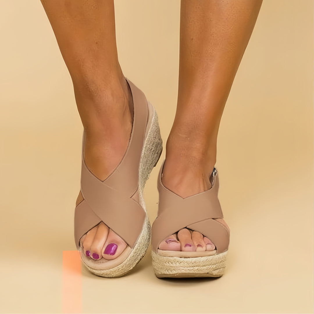 Women’s Cross Strap Espadrille Wedges