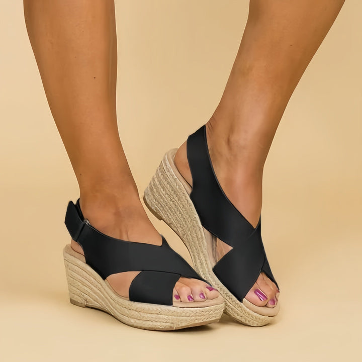 Women’s Cross Strap Espadrille Wedges