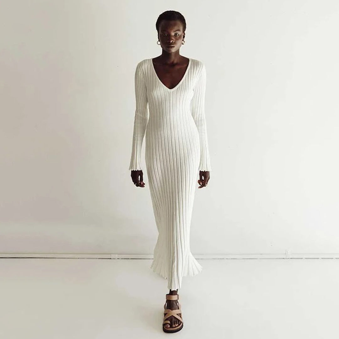 Marlise Ribbed Knit Dress | Modern Evening Silhouette