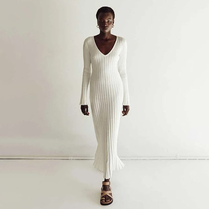Marlise Ribbed Knit Dress | Modern Evening Silhouette