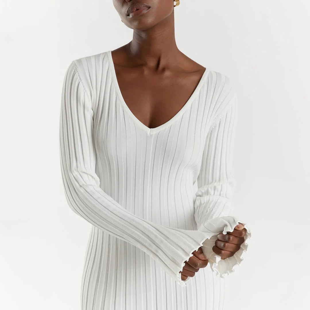 Marlise Ribbed Knit Dress | Modern Evening Silhouette