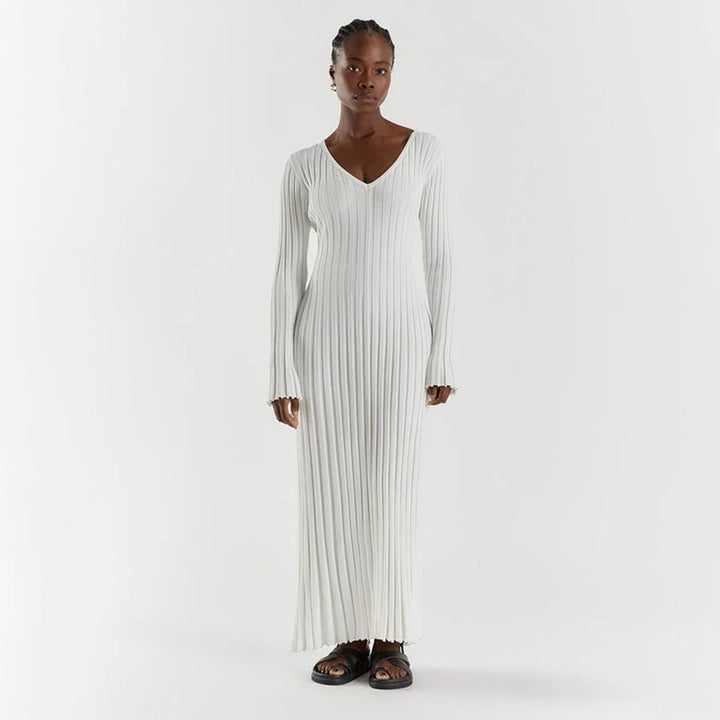 Marlise Ribbed Knit Dress | Modern Evening Silhouette