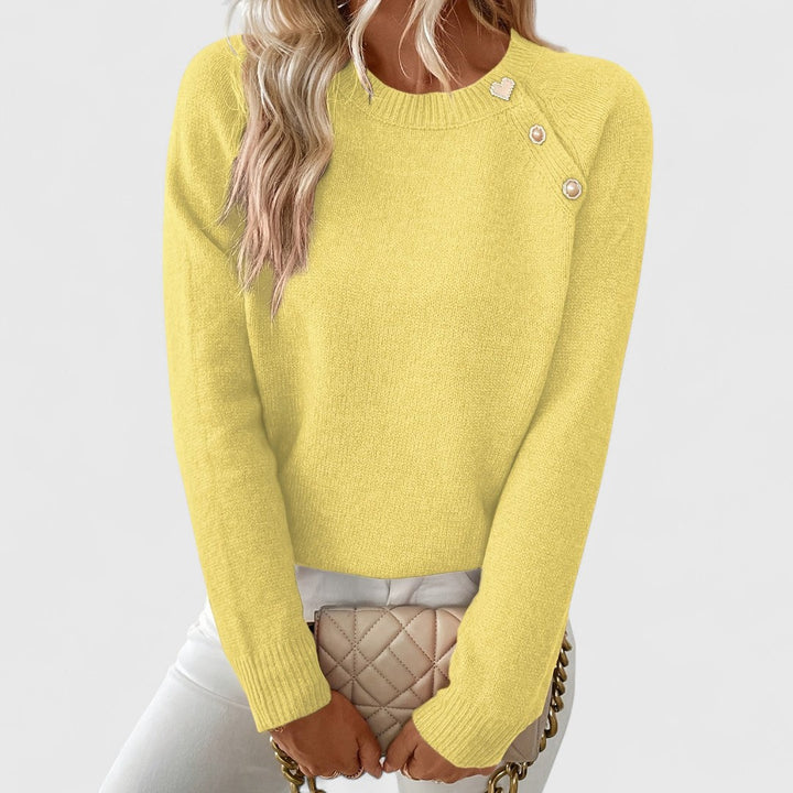 Aveline Knit Jumper | Women’s Elegant Button Detail Style