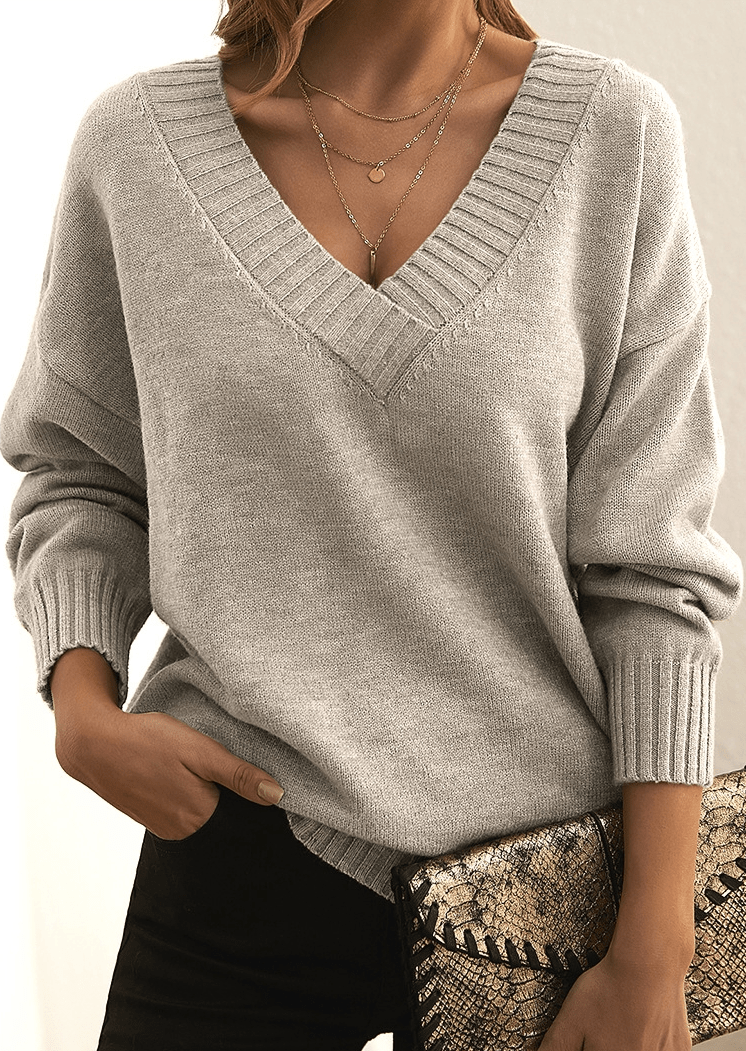 Aileen | Elegant V - Neck Knit Sweater - LXNDONSKU_1753277489617_540
