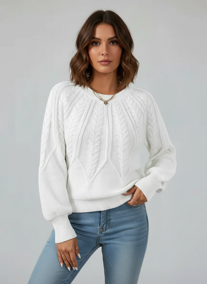 Evelyn Cable-Knit Sweater | Effortless Cozy Everyday Comfort