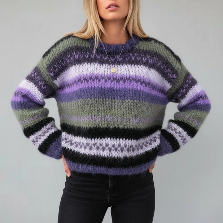 Liora Striped Knit Sweater | Women’s Cozy Winter Style
