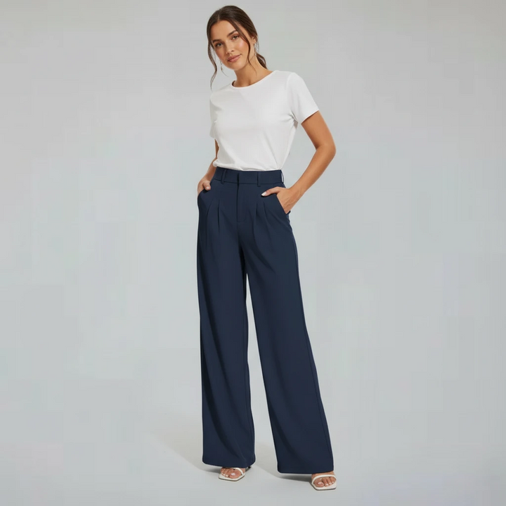 Elvaira High-Waist Wide Leg Trousers | Women’s Chic Tailored Wear
