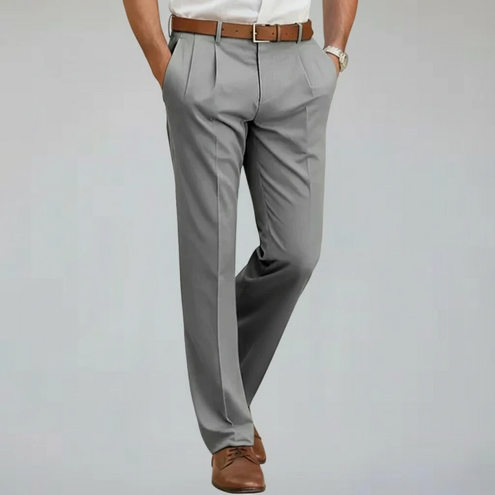Marcel Straight-Leg Pleated Trousers | Classic Smart Wear