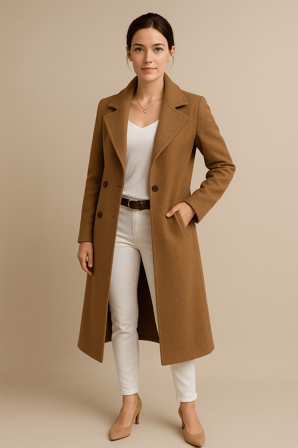 Priya Long Trench Coat | Women’s Refined Modern Look