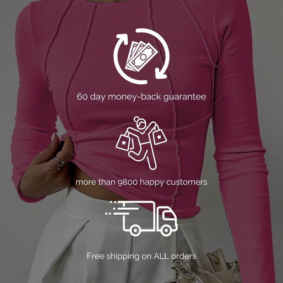 Bronte | Elegant Ribbed Top with Seam Accents - LXNDON