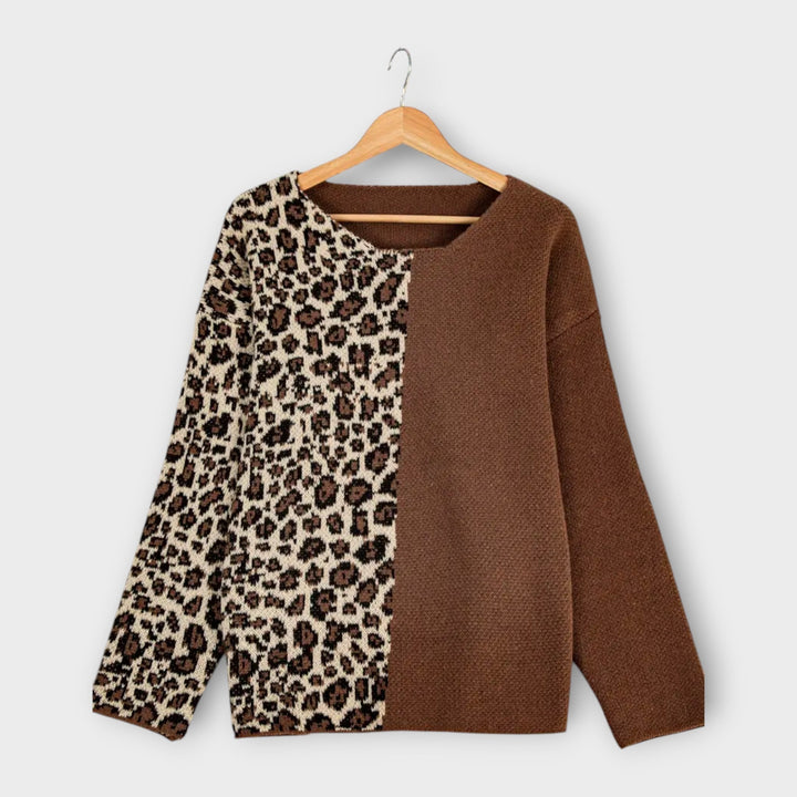 Callista Two-Tone Leopard Knit Jumper | Women’s Bold Winter Style