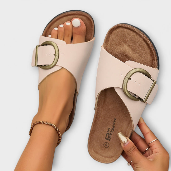 Avery | Stylish Buckle Slip-On Sandals