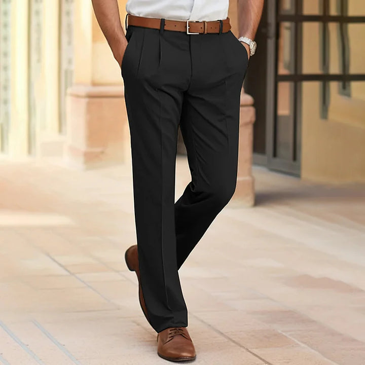 Marcel Straight-Leg Pleated Trousers | Classic Smart Wear