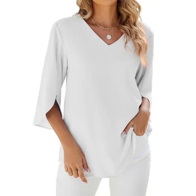 Cara | V - neck blouse - LXNDON