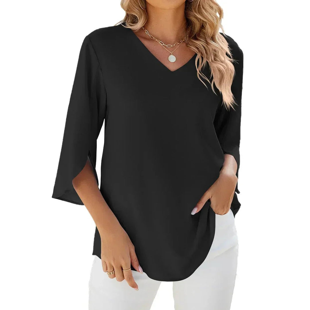 Cara | V - neck blouse - LXNDON