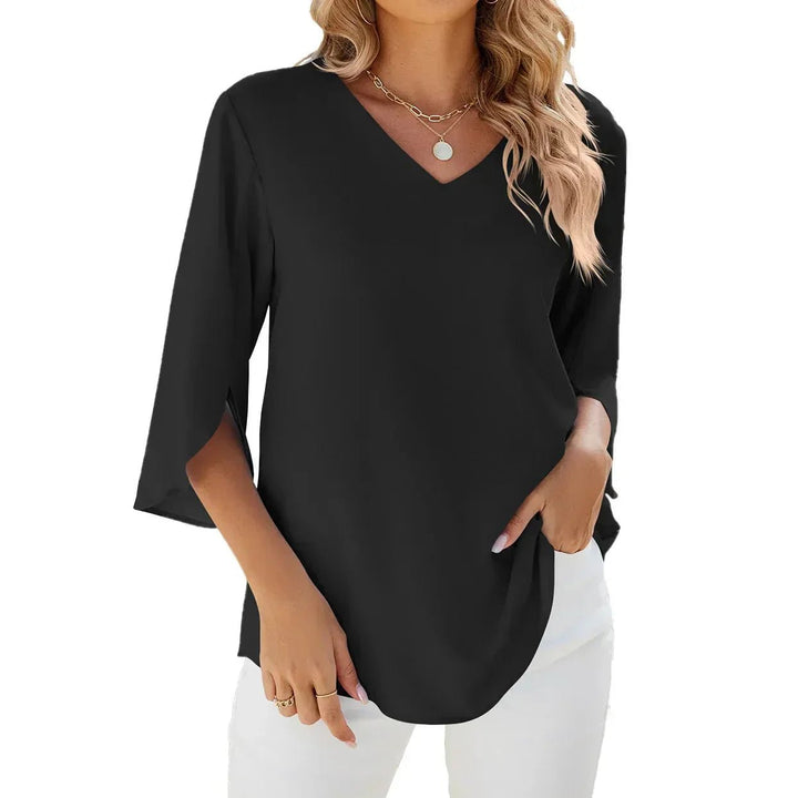 Cara | V - neck blouse - LXNDON