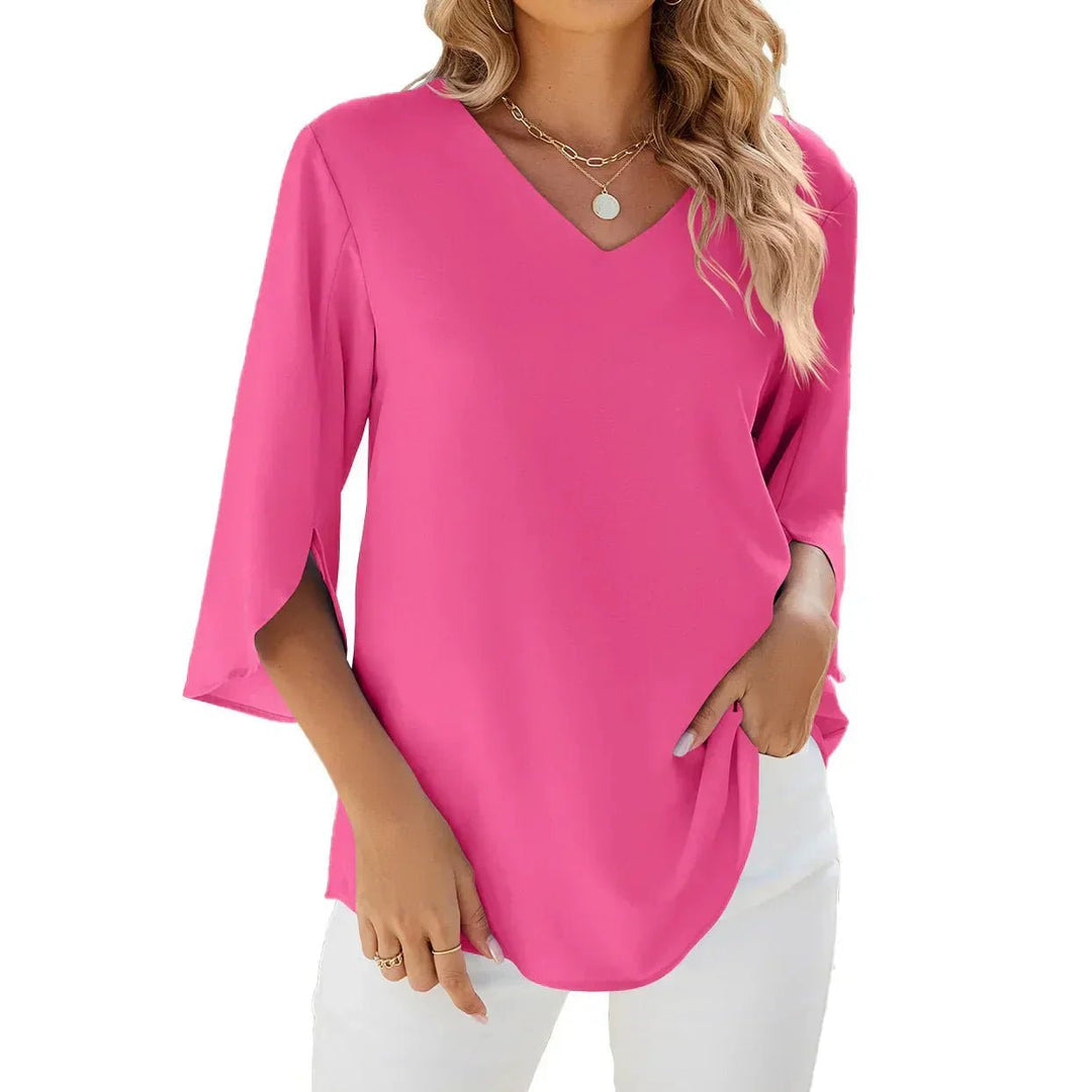 Cara | V - neck blouse - LXNDON