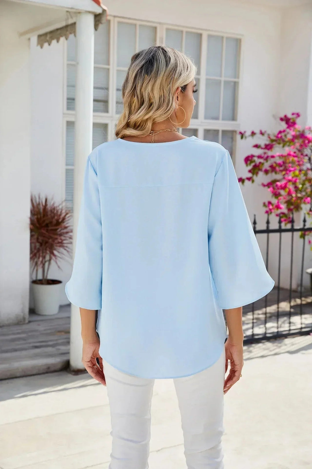 Cara | V - neck blouse - LXNDON