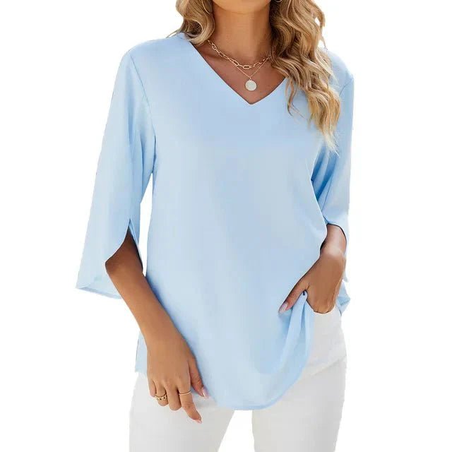 Cara | V - neck blouse - LXNDON