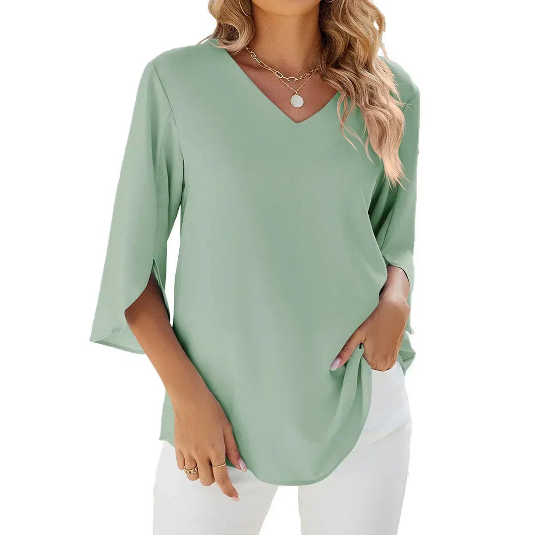 Cara | V - neck blouse - LXNDON